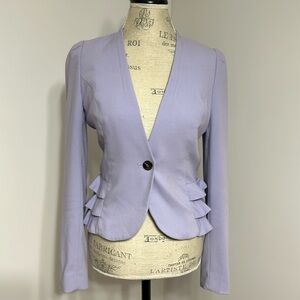 H&M lilac Ruffle side Blazer, US Size 8